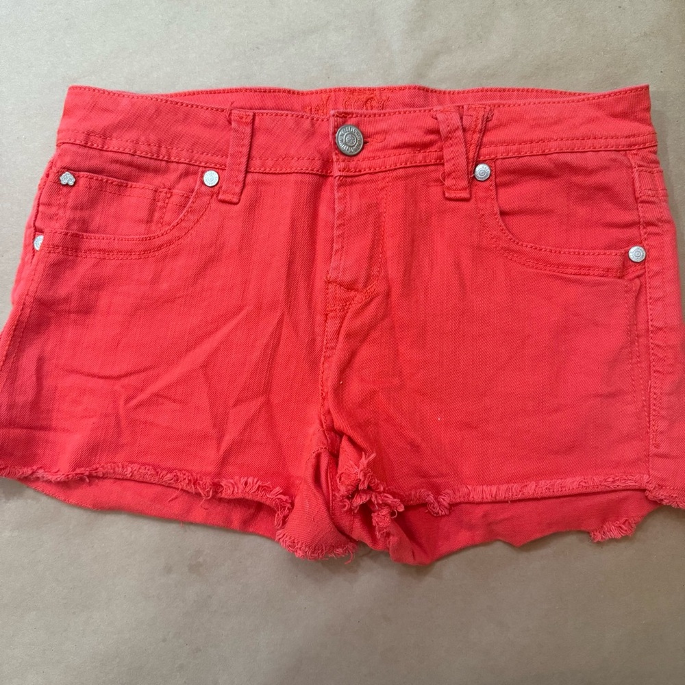 Wallflower Girls Coral Denim Shorts Size 11
